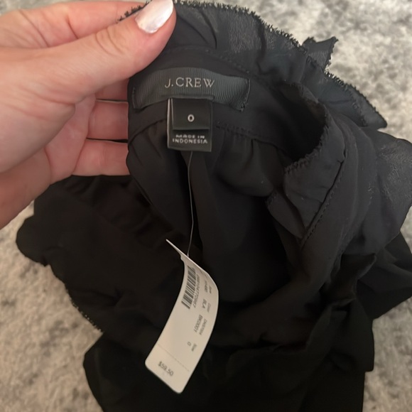 Size 0 black tank top with ruffles from JCrew - brand new with tag - Picture 7 of 7